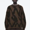 COS ABSTRACT WOOL-JACQUARD JUMPER BROWN / HOUNDSTOOTH Sale