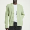 COS ACID-WASH COTTON CARDIGAN LIGHT GREEN Discount