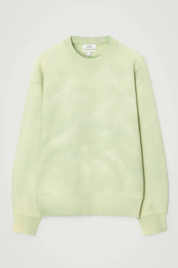 COS ACID-WASH SWEATSHIRT LIGHT GREEN Flash Sale