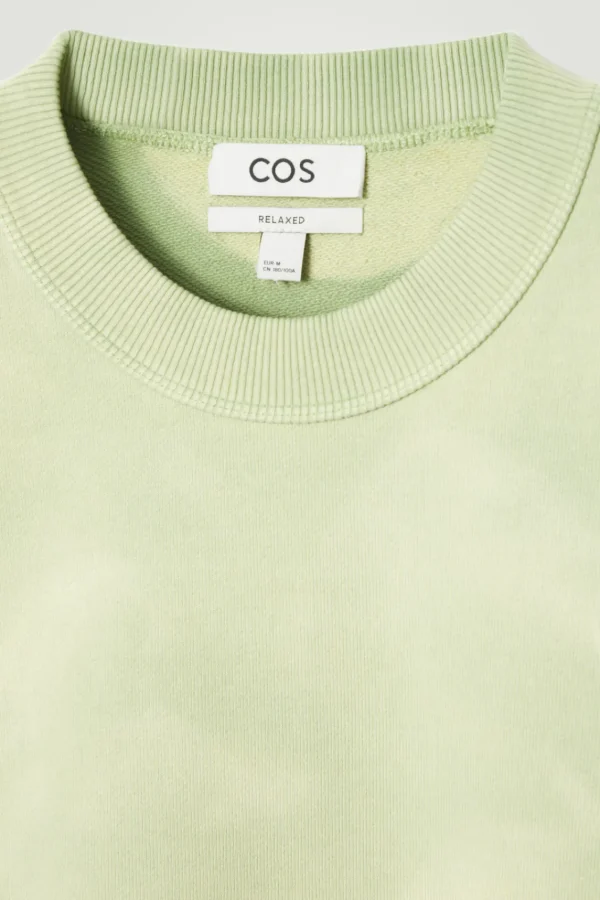 COS ACID-WASH SWEATSHIRT LIGHT GREEN Flash Sale