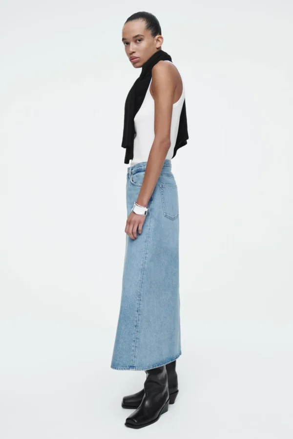 COS A-LINE DENIM MIDI SKIRT BLUE Shop