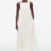 COS A-LINE LINEN MAXI DRESS WHITE Sale