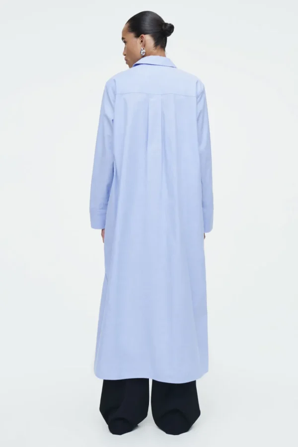 COS ASYMMETRIC DECONSTRUCTED SHIRT DRESS LIGHT BLUE Best Sale