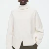 COS ASYMMETRIC MERINO WOOL SWEATER WHITE Clearance