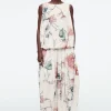 COS BALLOON MIDI SKIRT WHITE / FLORAL Flash Sale