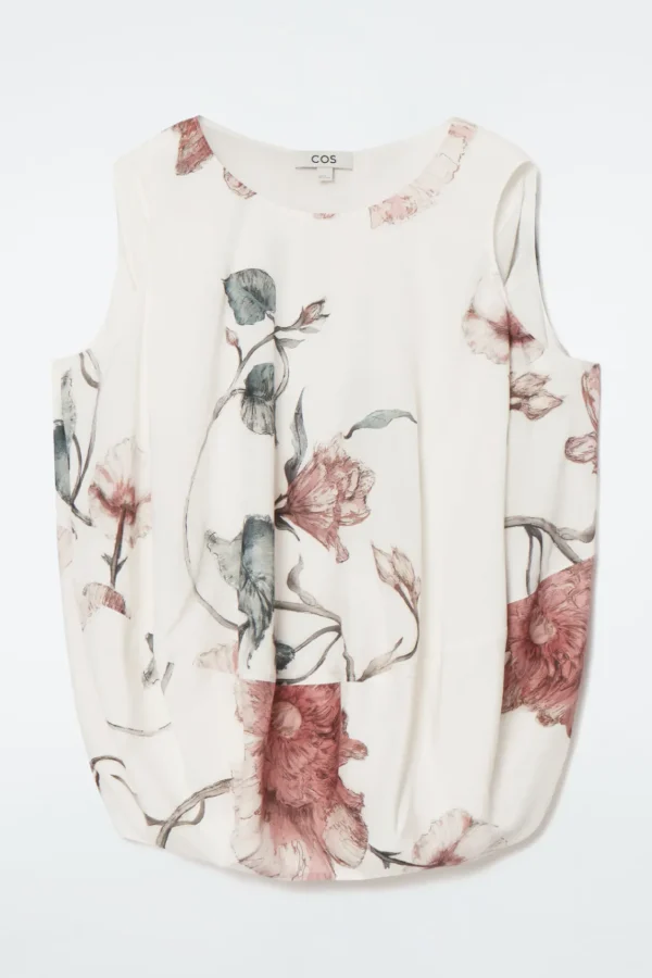 COS BALLOON SLEEVELESS TOP WHITE / FLORAL Hot