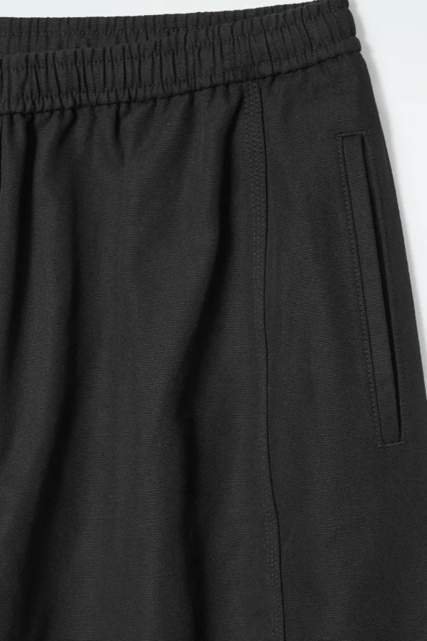 COS BARREL-LEG COTTON PANTS BLACK Store