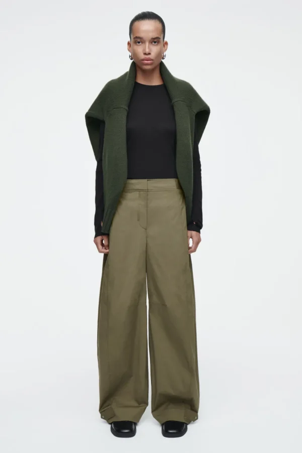 COS BARREL-LEG UTILITY PANTS KHAKI Cheap