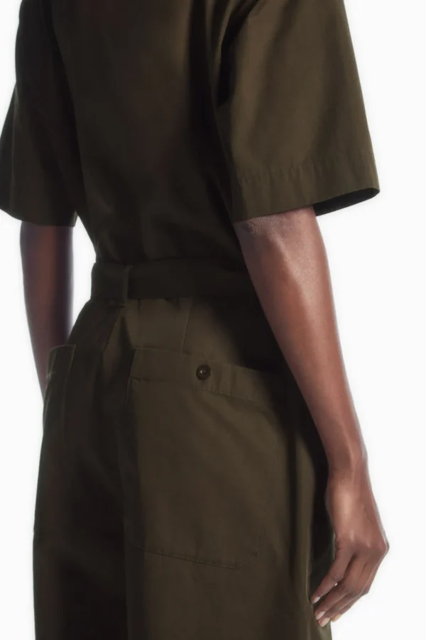 COS BELTED UTILITY BOILERSUIT DARK KHAKI Online