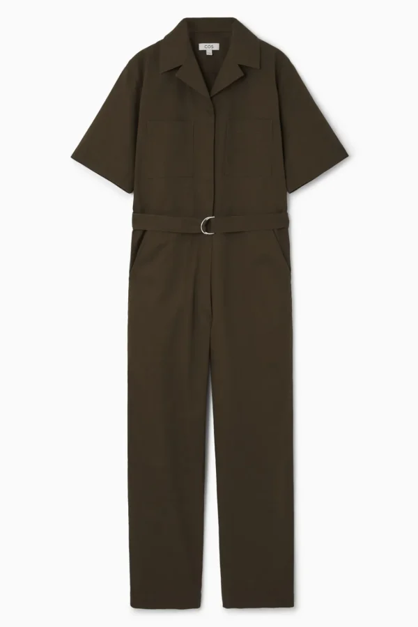 COS BELTED UTILITY BOILERSUIT DARK KHAKI Online