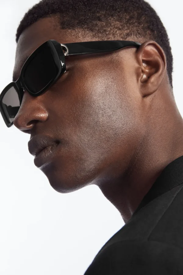 COS BLADE SUNGLASSES - RECTANGLE BLACK Flash Sale