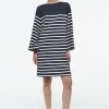 COS BOAT-NECK MINI T-SHIRT DRESS NAVY / STRIPED Hot