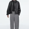 COS BOILED-WOOL BARREL-LEG PANTS GRAY MÉLANGE Best