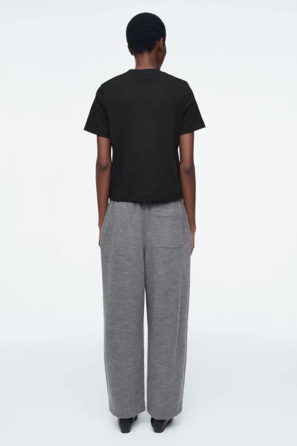 COS BOILED-WOOL BARREL-LEG PANTS GRAY MÉLANGE Best