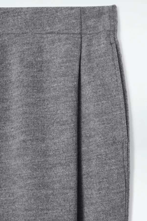 COS BOILED-WOOL BARREL-LEG PANTS GRAY MÉLANGE Best