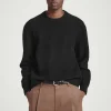 COS BOILED-WOOL CREW-NECK SWEATER BLACK Best