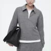 COS BOILED-WOOL ZIP-UP CARDIGAN GRAY MÉLANGE Fashion