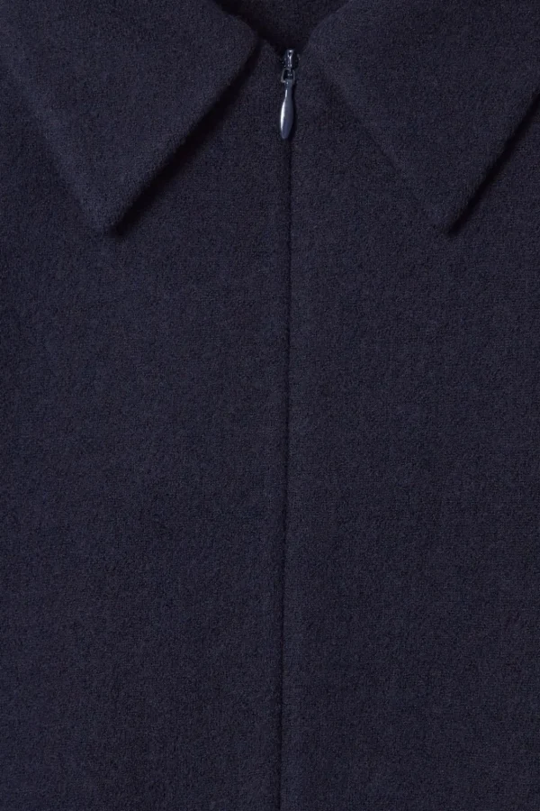 COS BOILED-WOOL ZIP-UP CARDIGAN NAVY Cheap