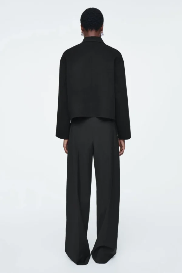 COS BOXY DOUBLE-FACED WOOL JACKET BLACK Best