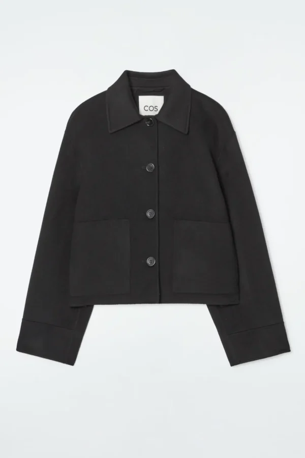 COS BOXY DOUBLE-FACED WOOL JACKET BLACK Best