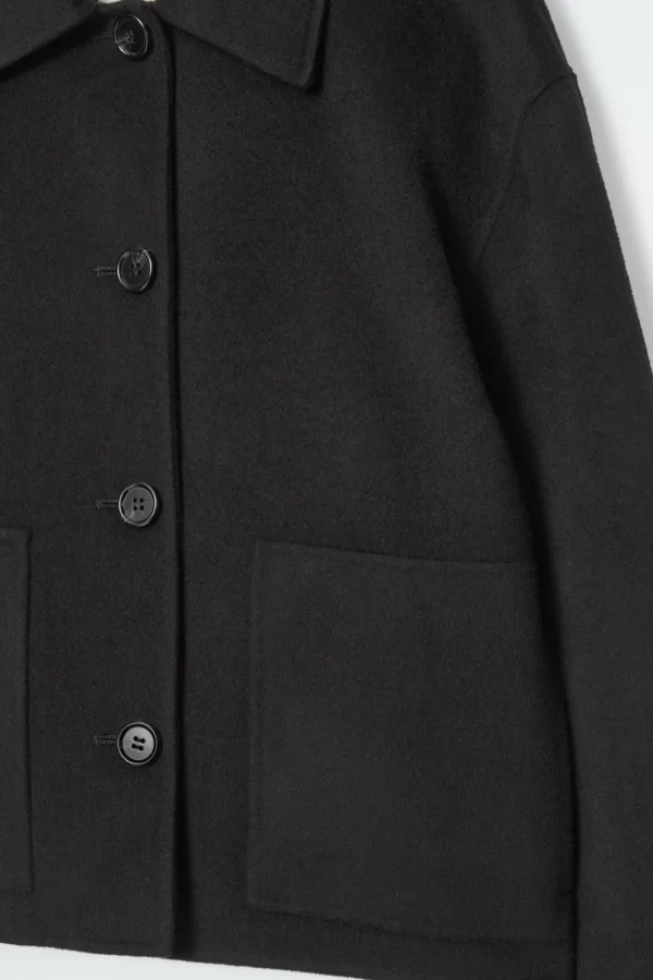 COS BOXY DOUBLE-FACED WOOL JACKET BLACK Best