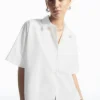 COS BOXY SHORT-SLEEVED POPLIN SHIRT WHITE Outlet