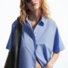 COS BOXY SHORT-SLEEVED POPLIN SHIRT LIGHT BLUE Online