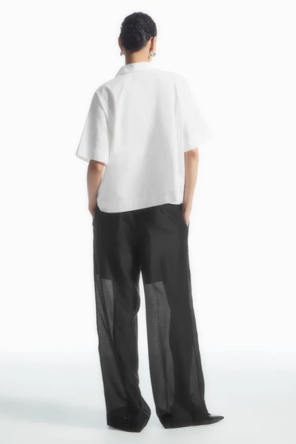 COS BOXY SHORT-SLEEVED POPLIN SHIRT WHITE Outlet