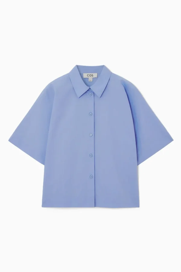 COS BOXY SHORT-SLEEVED POPLIN SHIRT LIGHT BLUE Online