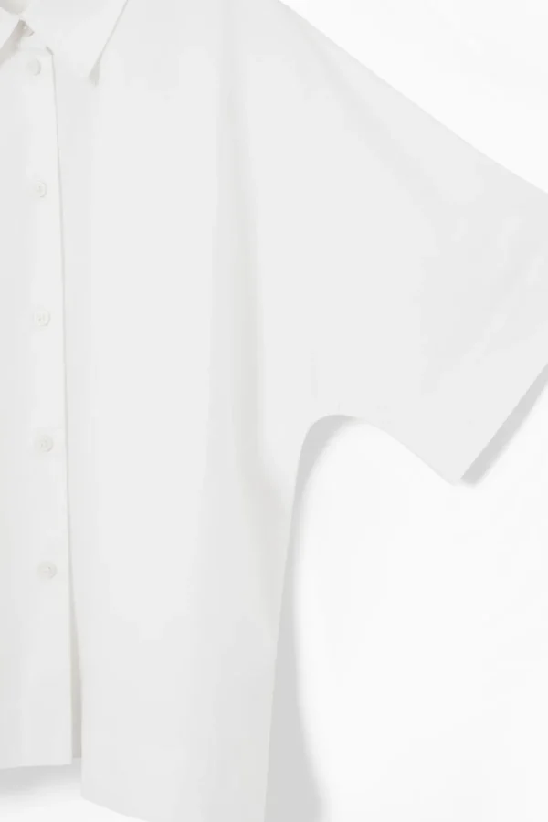 COS BOXY SHORT-SLEEVED POPLIN SHIRT WHITE Outlet