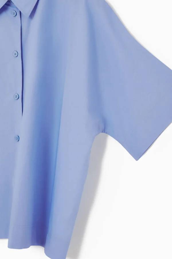 COS BOXY SHORT-SLEEVED POPLIN SHIRT LIGHT BLUE Online