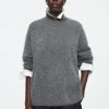 COS BRUSHED-CASHMERE TURTLENECK SWEATER CHARCOAL Sale