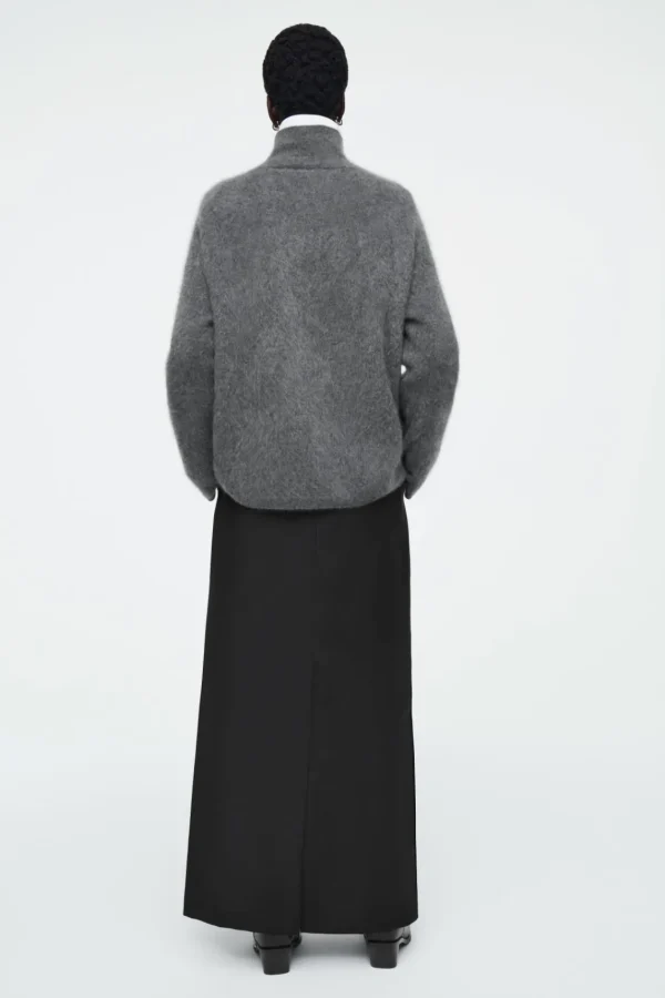 COS BRUSHED-CASHMERE TURTLENECK SWEATER CHARCOAL Sale