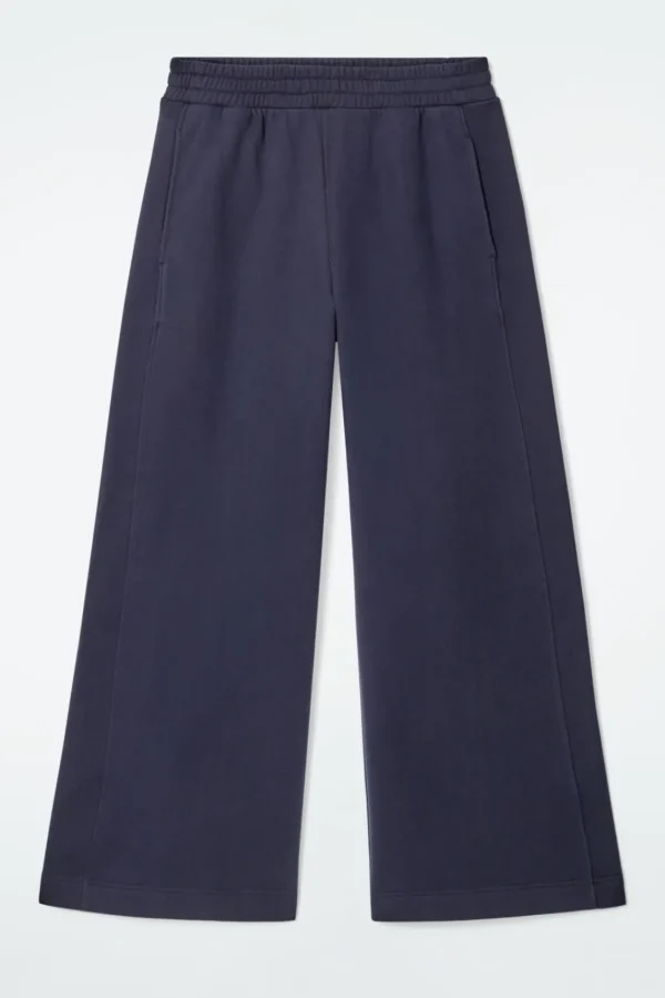 COS BRUSHED-COTTON WIDE-LEG JOGGERS NAVY Outlet