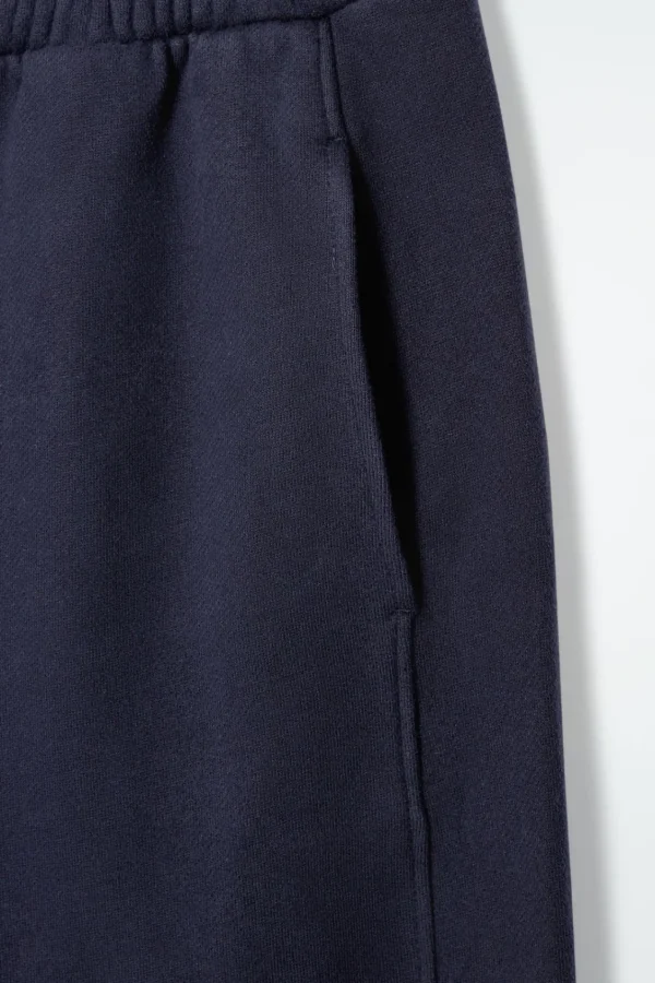 COS BRUSHED-COTTON WIDE-LEG JOGGERS NAVY Outlet