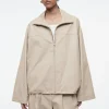 COS BUBBLE-HEM COTTON JACKET BEIGE Store