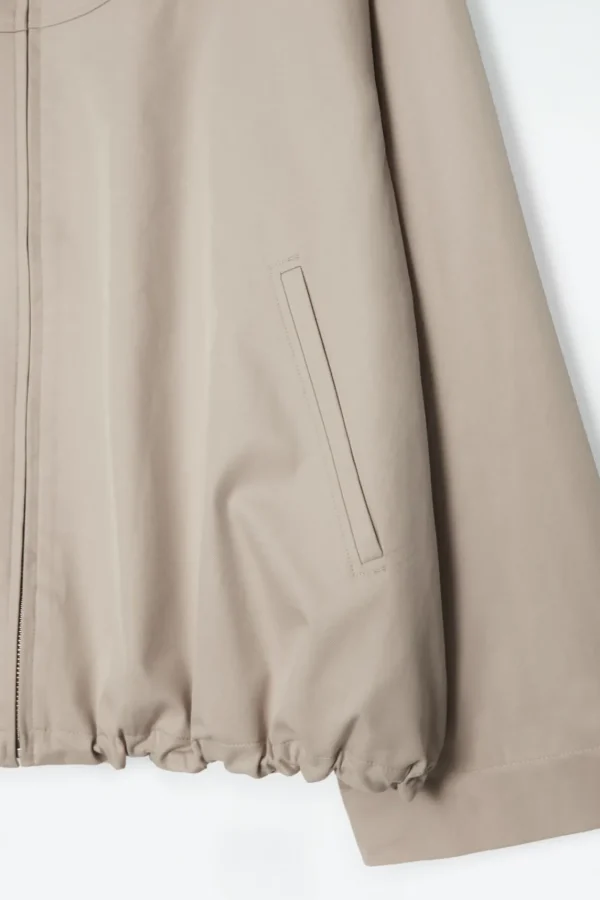 COS BUBBLE-HEM COTTON JACKET BEIGE Store