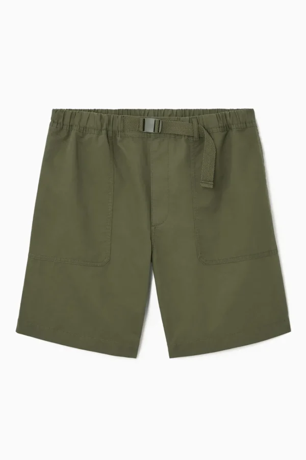 COS BUCKLED UTILITY SHORTS KHAKI BROWN Cheap