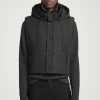 COS BUCKLED-SIDE PADDED HOODED VEST BLACK Best