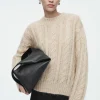 COS CABLE-KNIT MOHAIR SWEATER LIGHT BEIGE Cheap