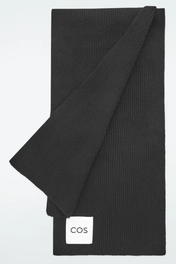 COS CASHMERE-BLEND SCARF BLACK Hot