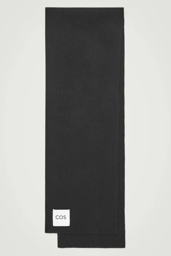 COS CASHMERE-BLEND SCARF BLACK Hot