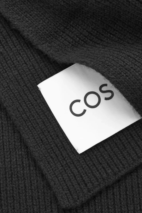 COS CASHMERE-BLEND SCARF BLACK Hot