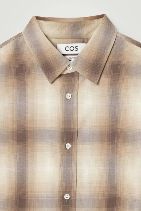 COS CHECKED COTTON SHIRT BEIGE / CHECKED Fashion