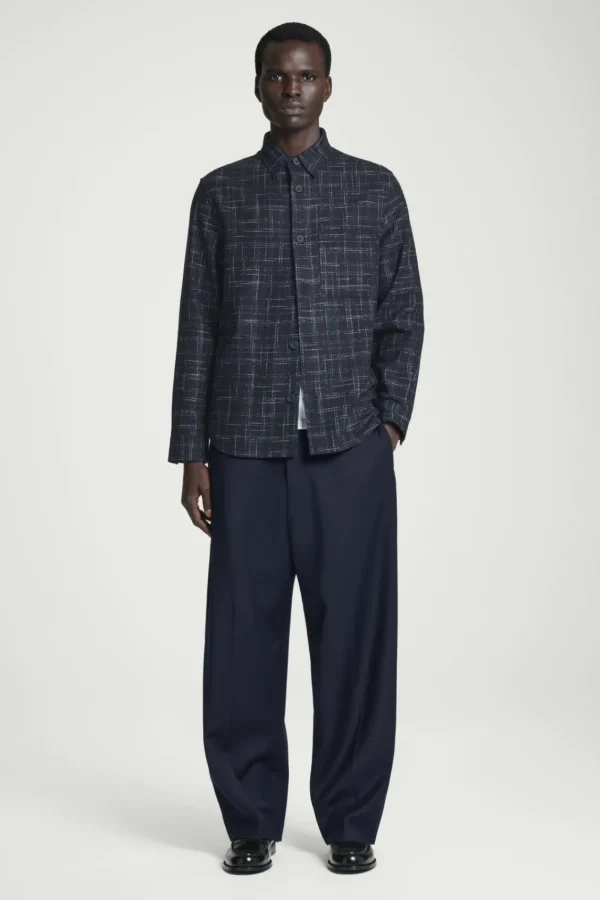 COS CHECKED WOOL OVERSHIRT NAVY / CHECKED Online