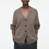 COS CHUNKY CASHMERE-BLEND CARDIGAN MOLE Shop