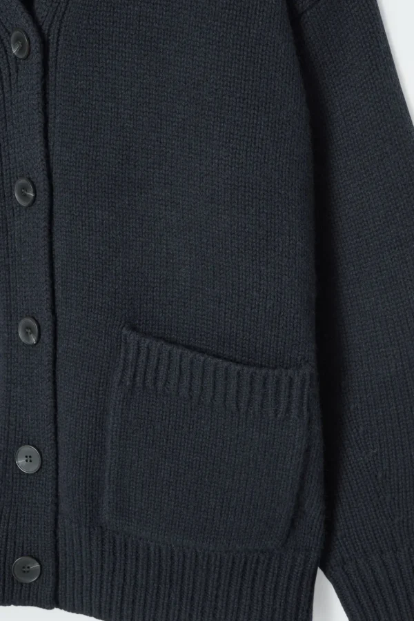 COS CHUNKY CASHMERE-BLEND CARDIGAN NAVY Clearance