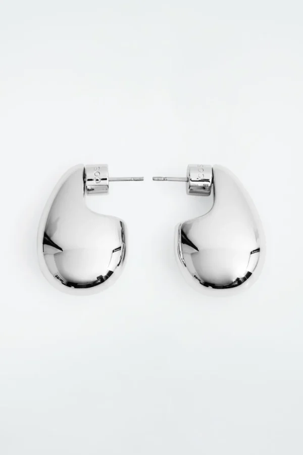 COS CHUNKY DROPLET EARRINGS SILVER Sale