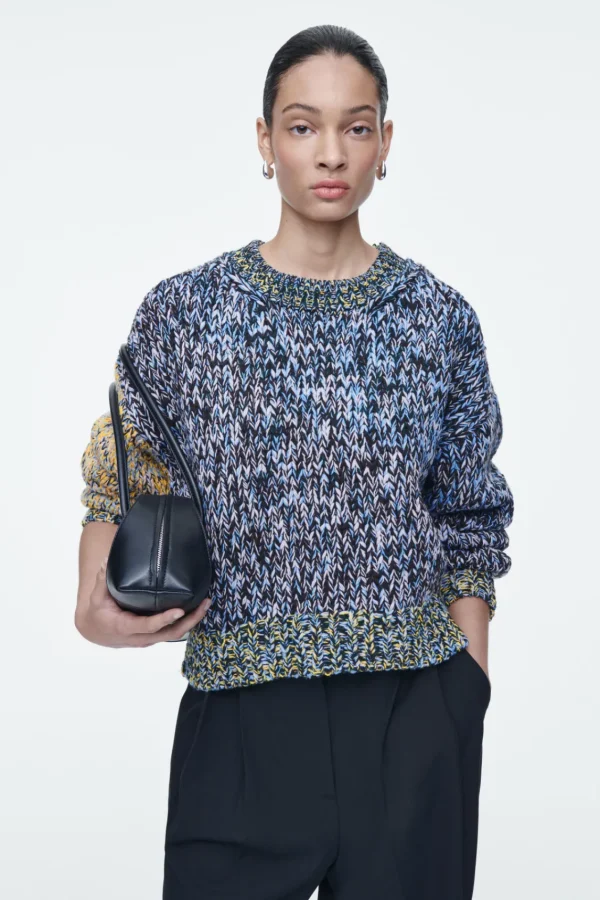 COS CHUNKY HAND-KNIT WOOL JUMPER MULTICOLORED Store