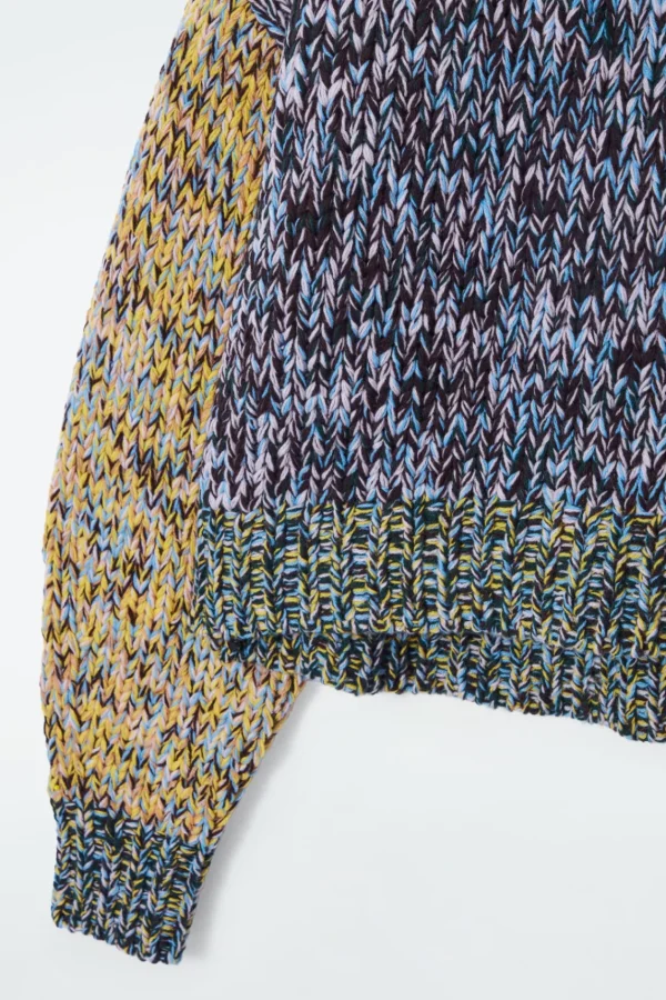 COS CHUNKY HAND-KNIT WOOL JUMPER MULTICOLORED Store